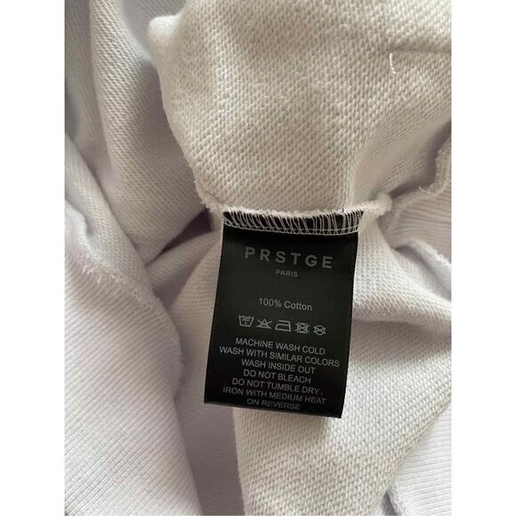 PRSTGE Paris Mens Patche Hoodie (White) Size L NWT - Picture 8 of 8